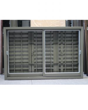 Ventana 150*100 con celosía y reja  corrediza